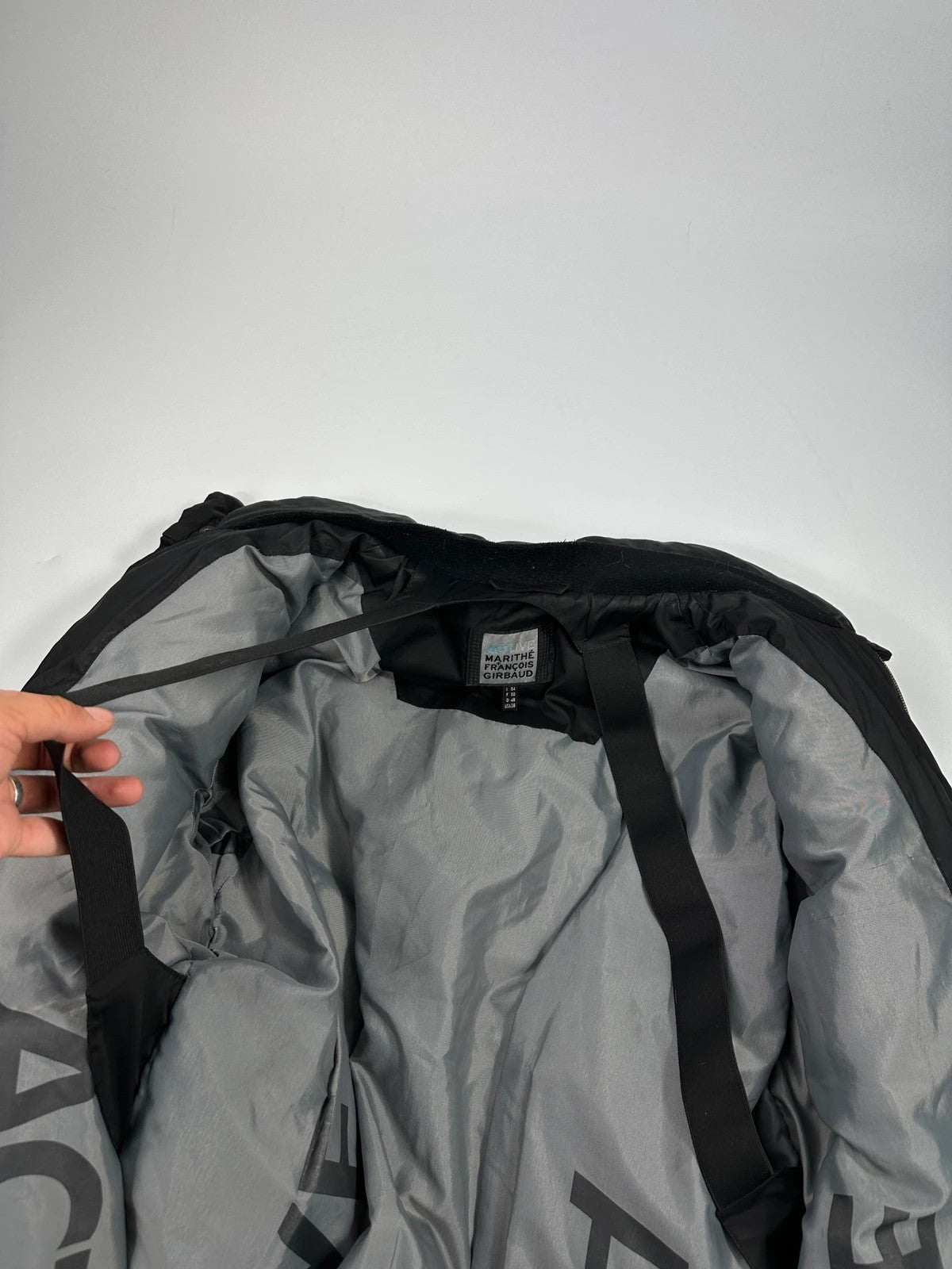Marithé + François Girbaud 90’s ActLive Black Nylon Straps Puffer Down Jacket