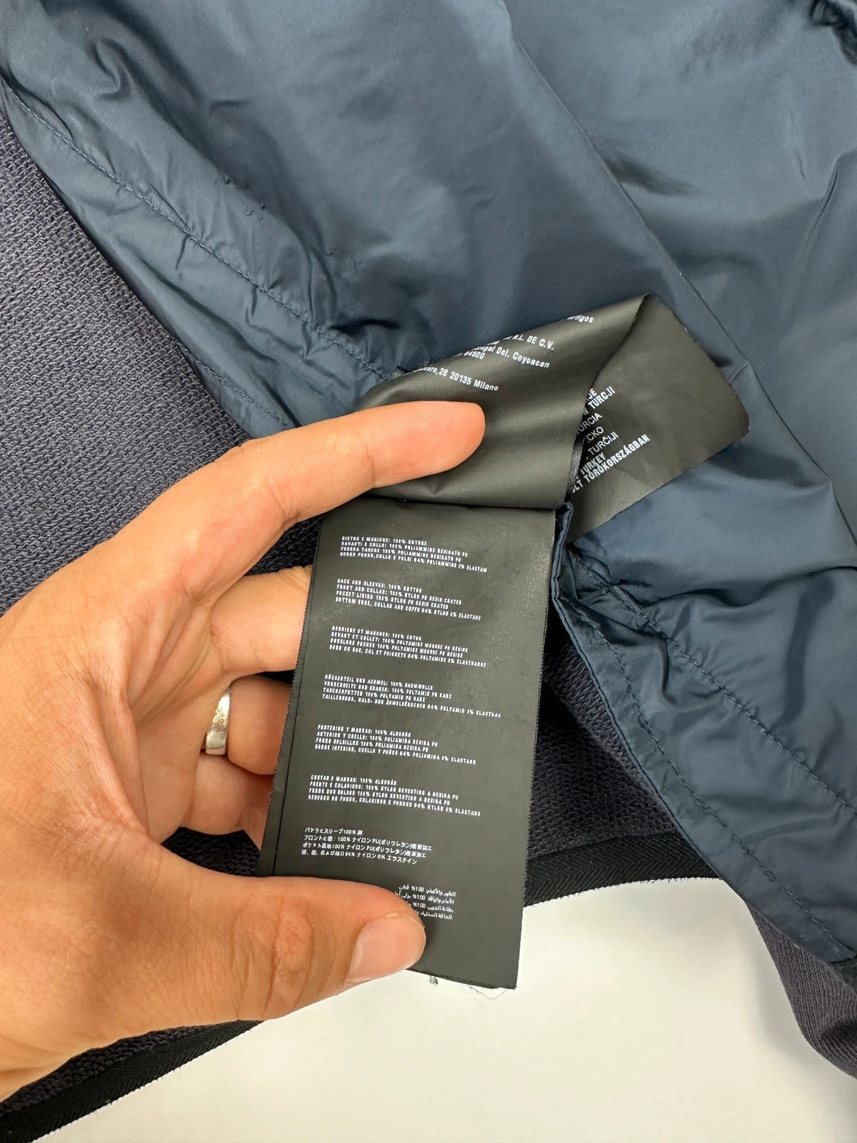 Prada Milano SS2015 Navy Blue Nylon & Cotton Hybrid Zip-Up Sweater