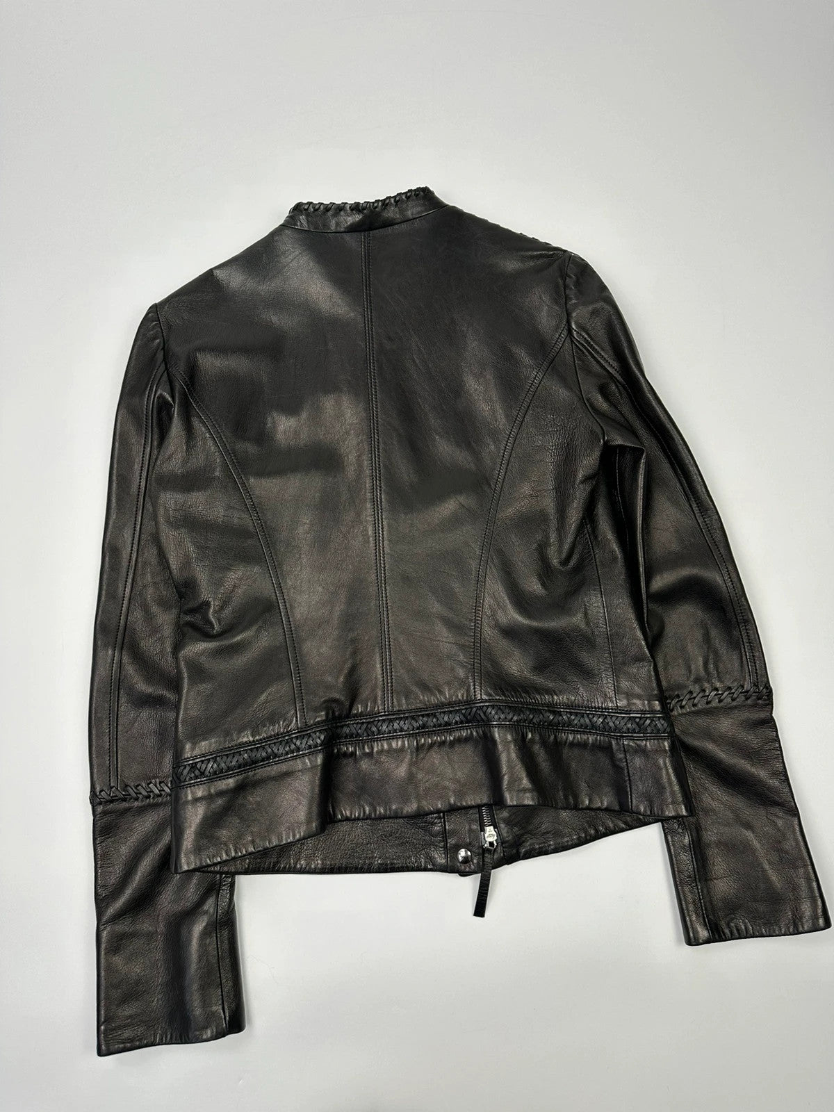 Roberto Cavalli 00’s Black Diamond Studded Leather Jacket
