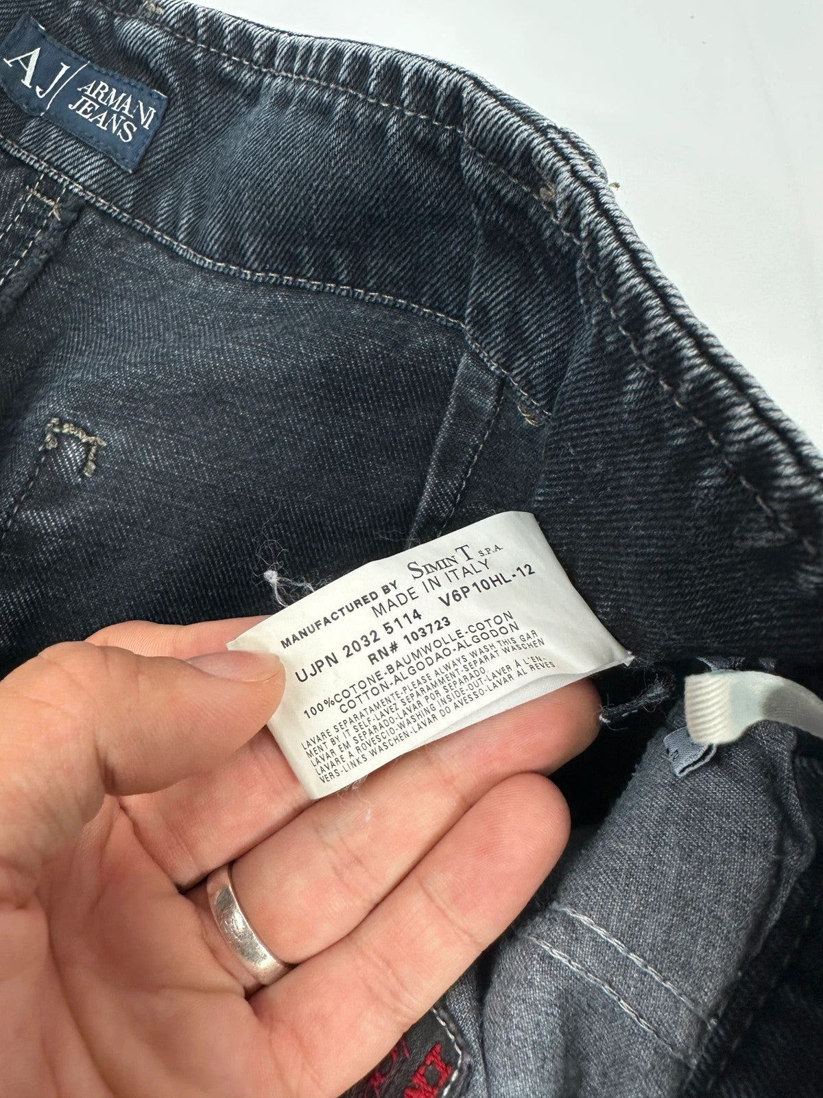 Armani Jeans Early 00’s Black Indigo Carpenter Wide Legs Pants