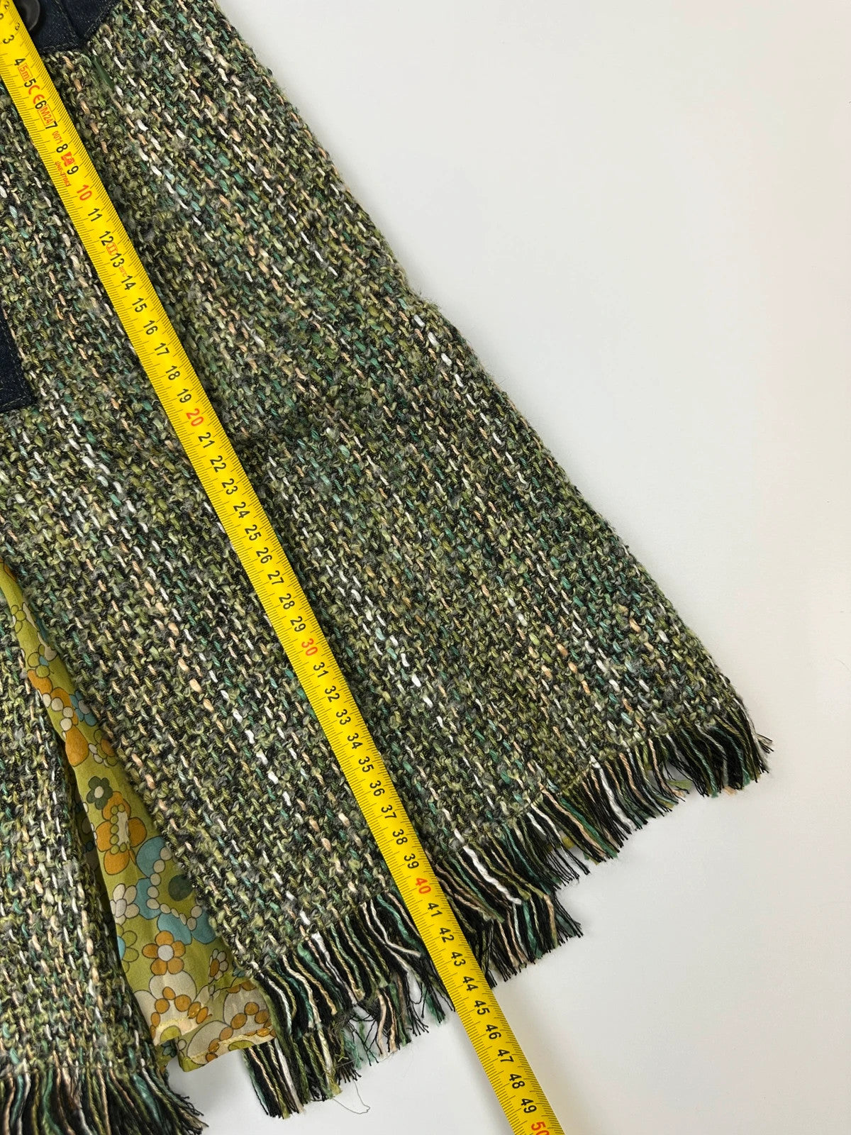 Dolce & Gabbana 00’s Tweeds & Silk Green Denim Waist Skirt