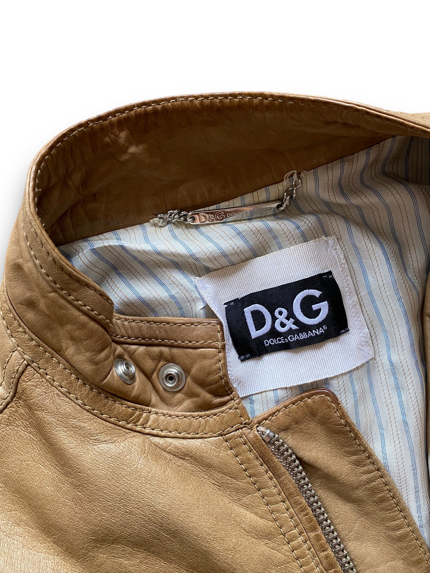D&G MULTI POCKETS LEATHER JACKET