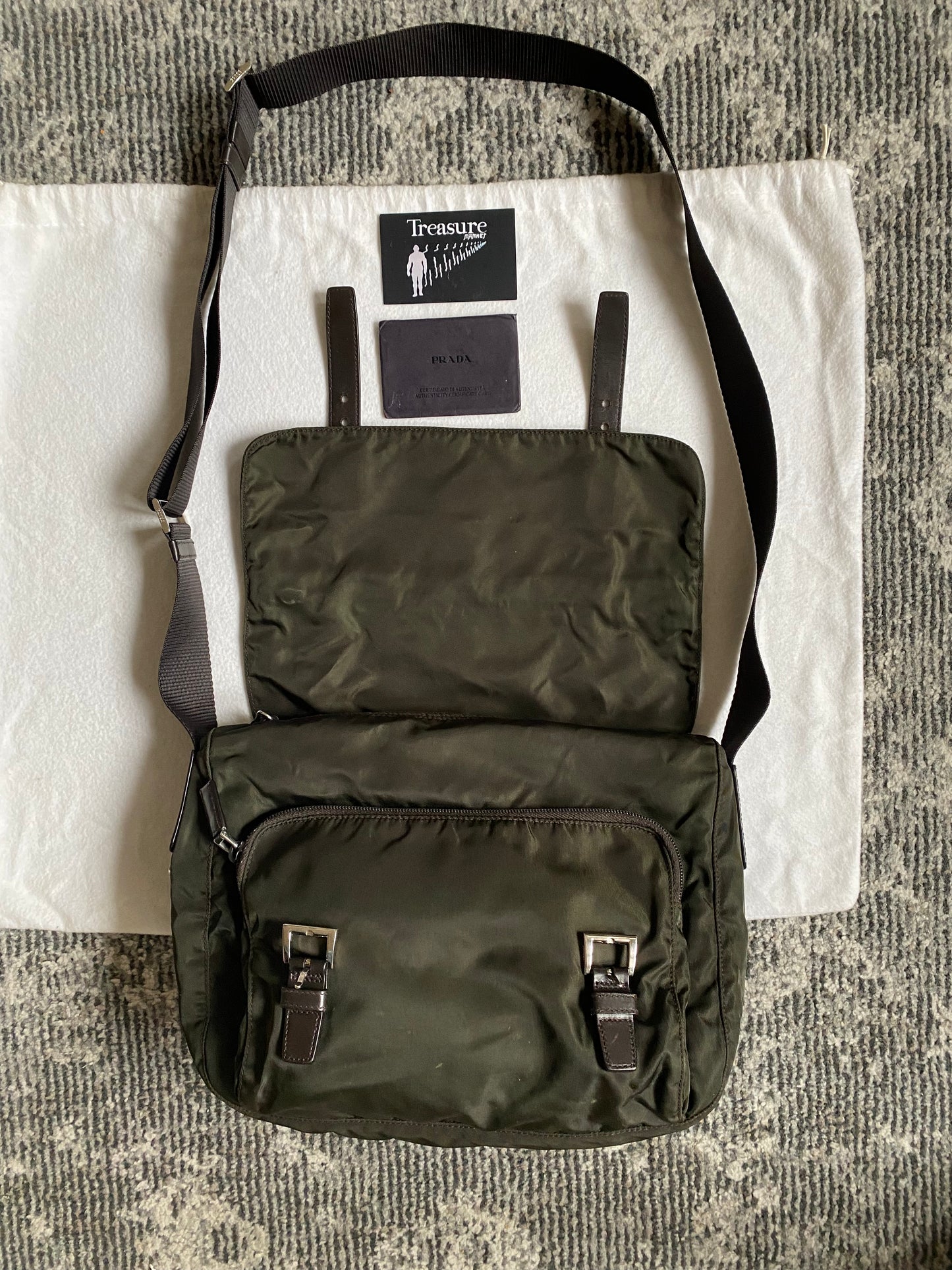 PRADA KAKI MESSENGER BAG