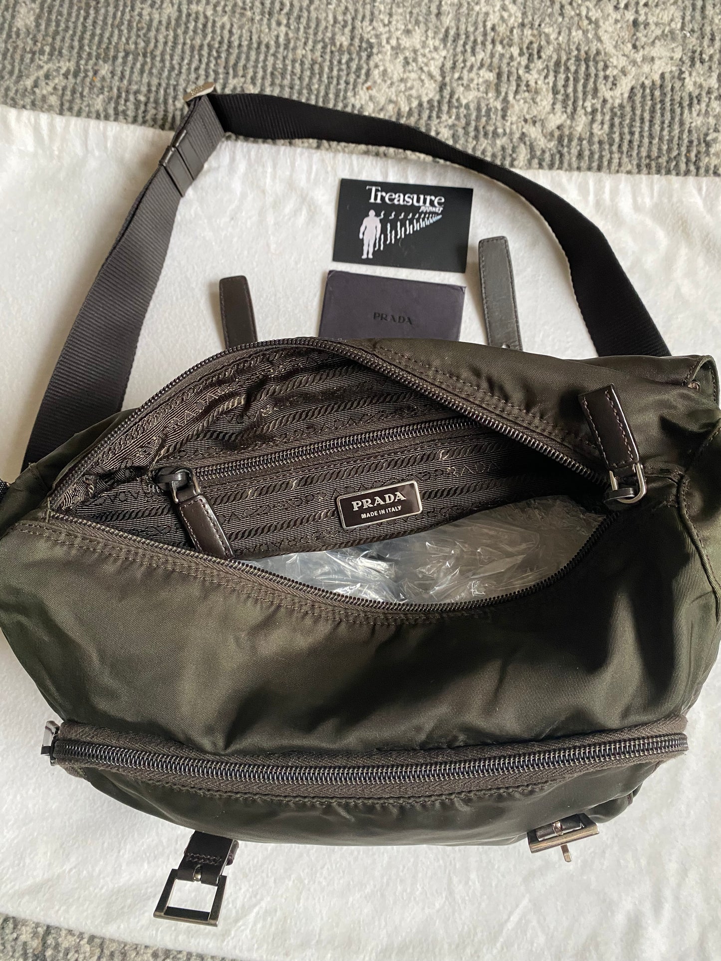 PRADA KAKI MESSENGER BAG