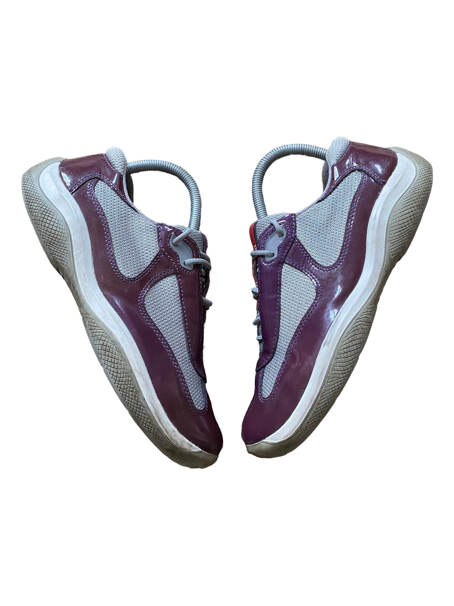 PRADA PURPLE LEATHER PATENT VERNIS AMERCA’S CUP SHOES