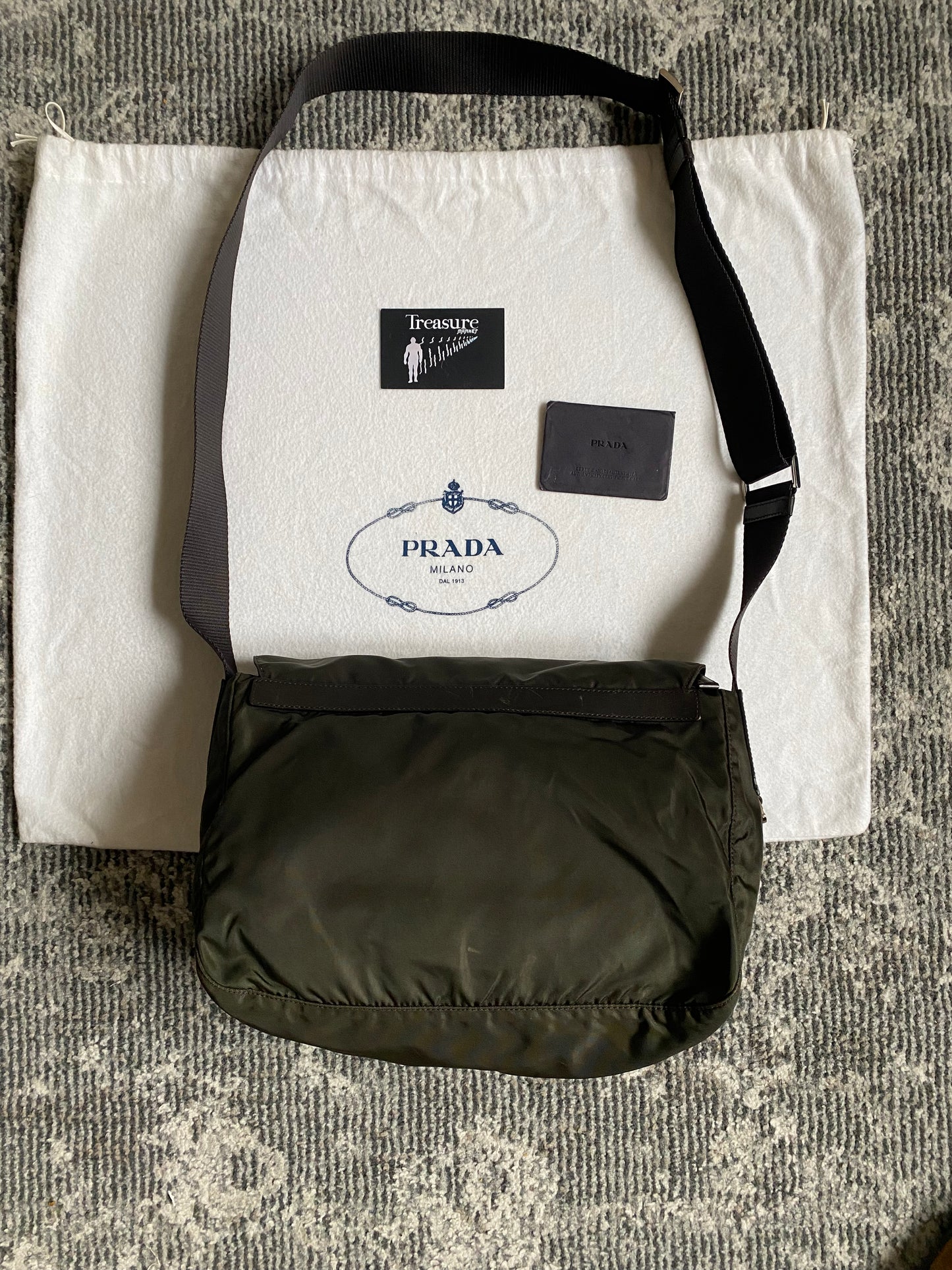 PRADA KAKI MESSENGER BAG