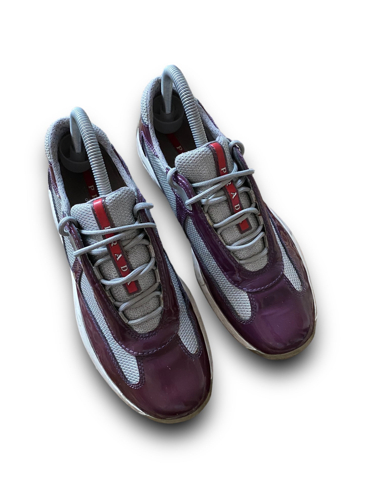 PRADA PURPLE LEATHER PATENT VERNIS AMERCA’S CUP SHOES