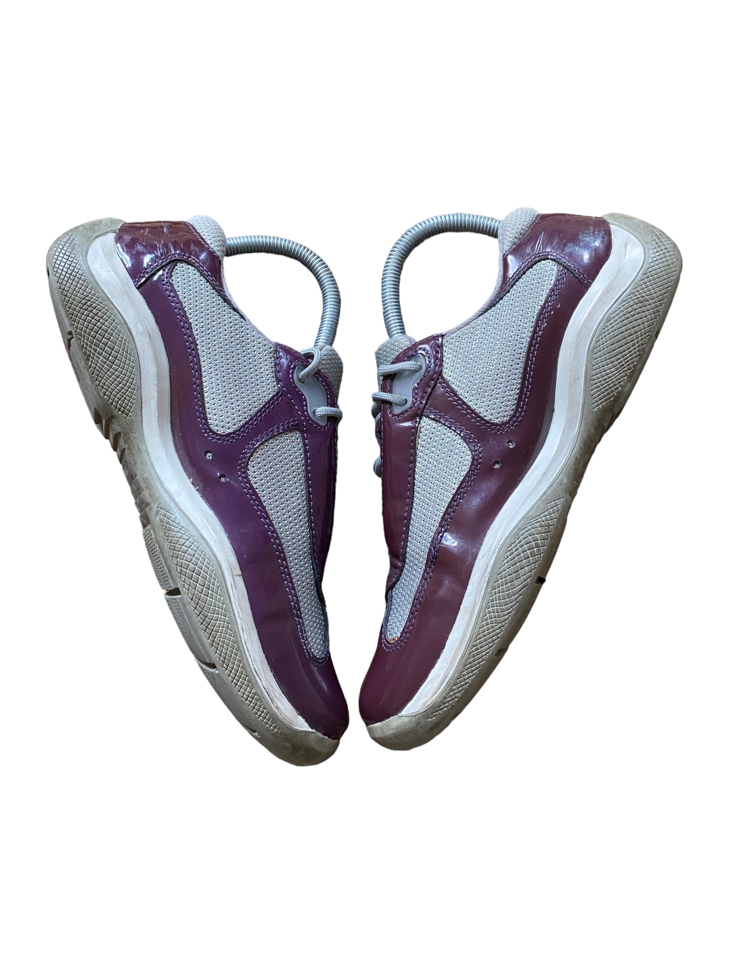 PRADA PURPLE LEATHER PATENT VERNIS AMERCA’S CUP SHOES