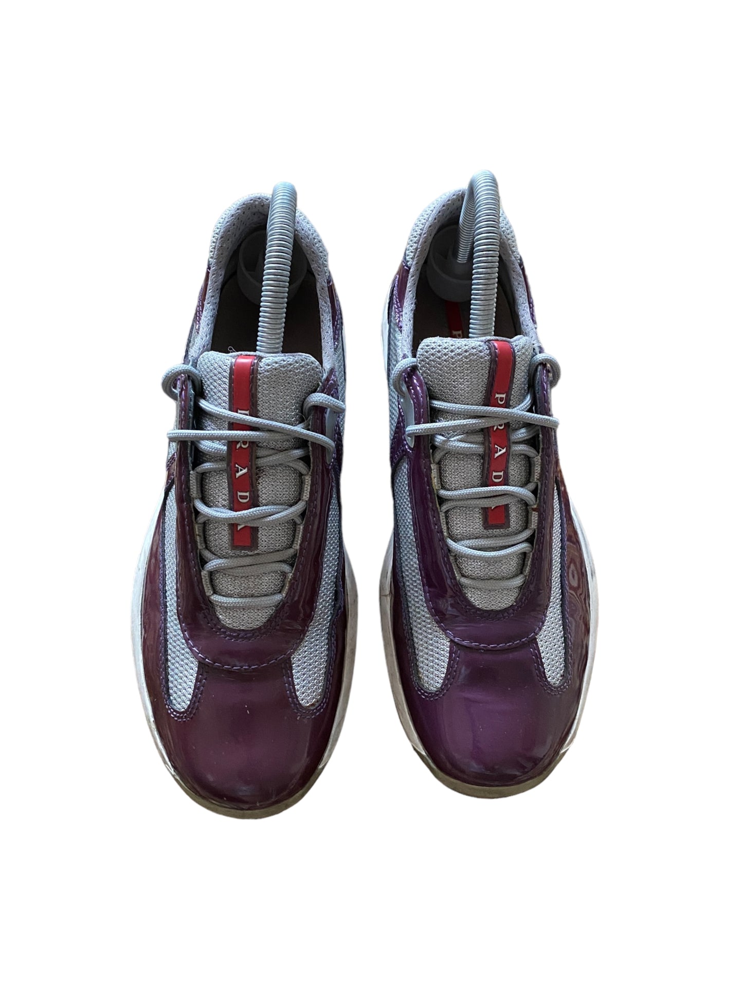 PRADA PURPLE LEATHER PATENT VERNIS AMERCA’S CUP SHOES