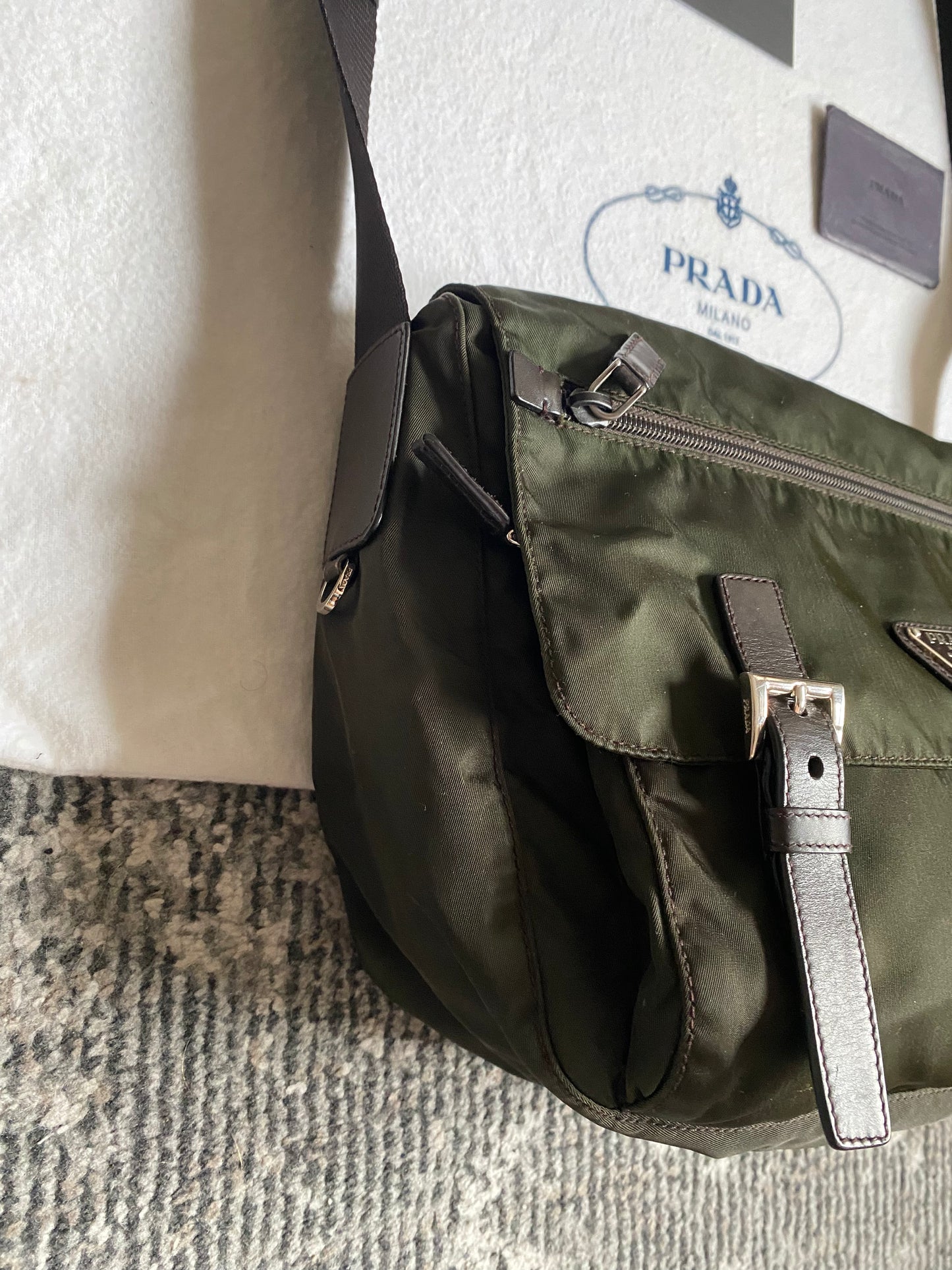 PRADA KAKI MESSENGER BAG