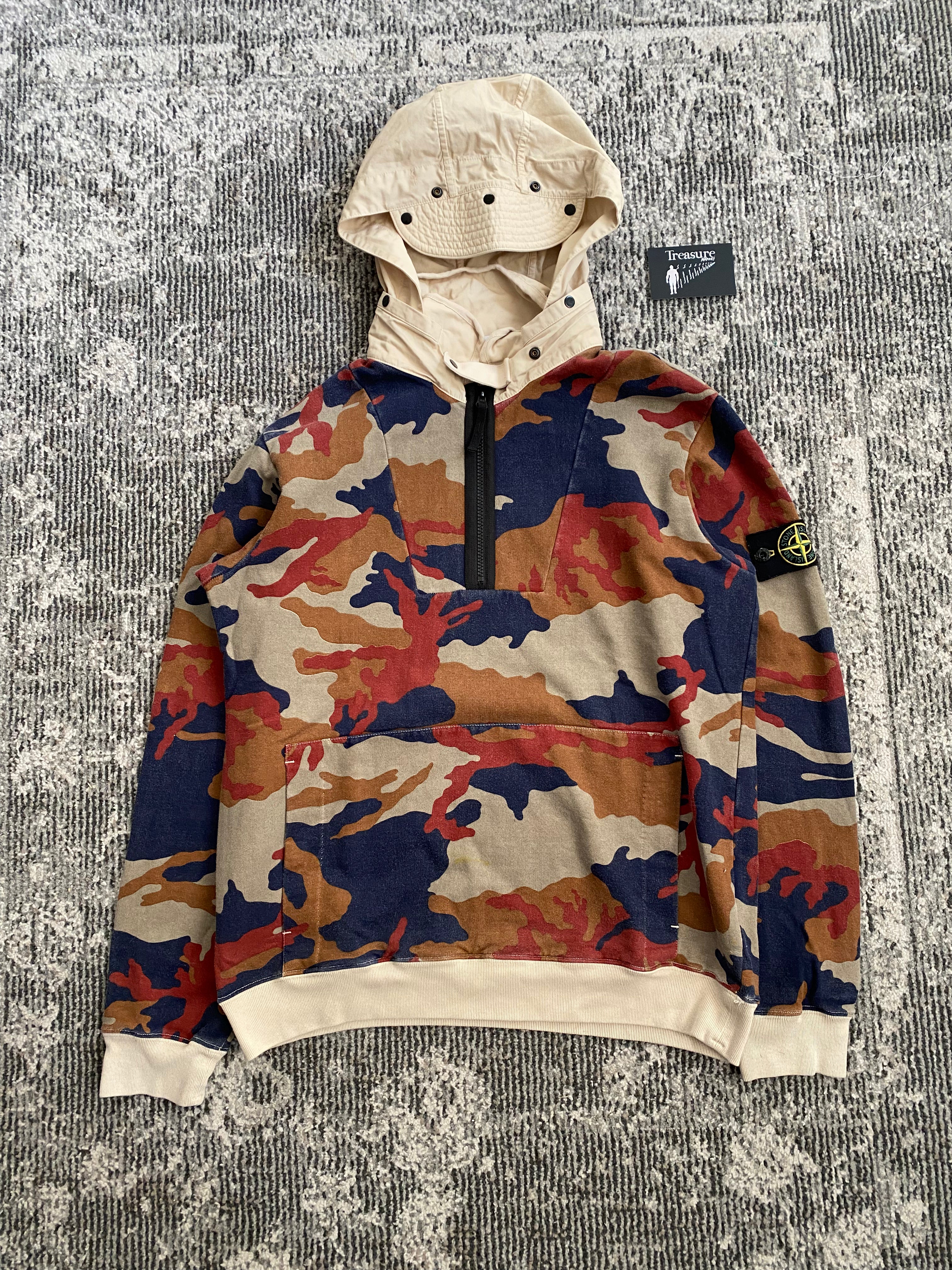 Stone island camo hoodie sales