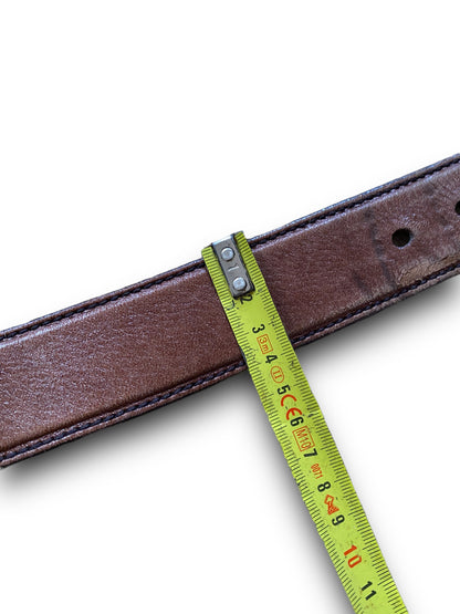 PRADA BROWN SNAKE LEATHER BELT