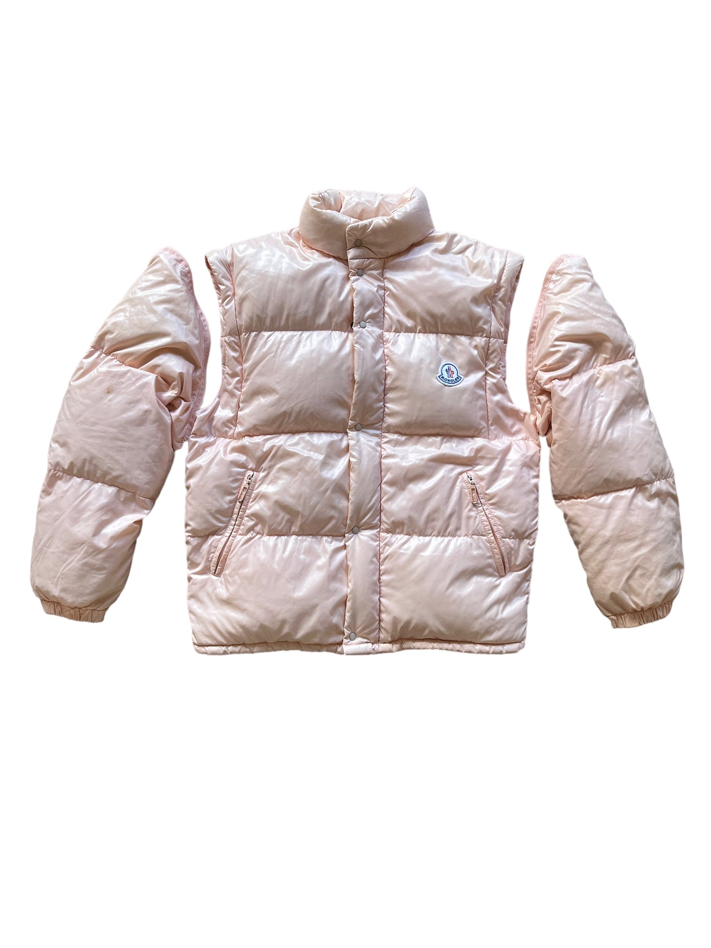 MONCLER PUFFER JACKET/VEST PINK (L-WOMEN)