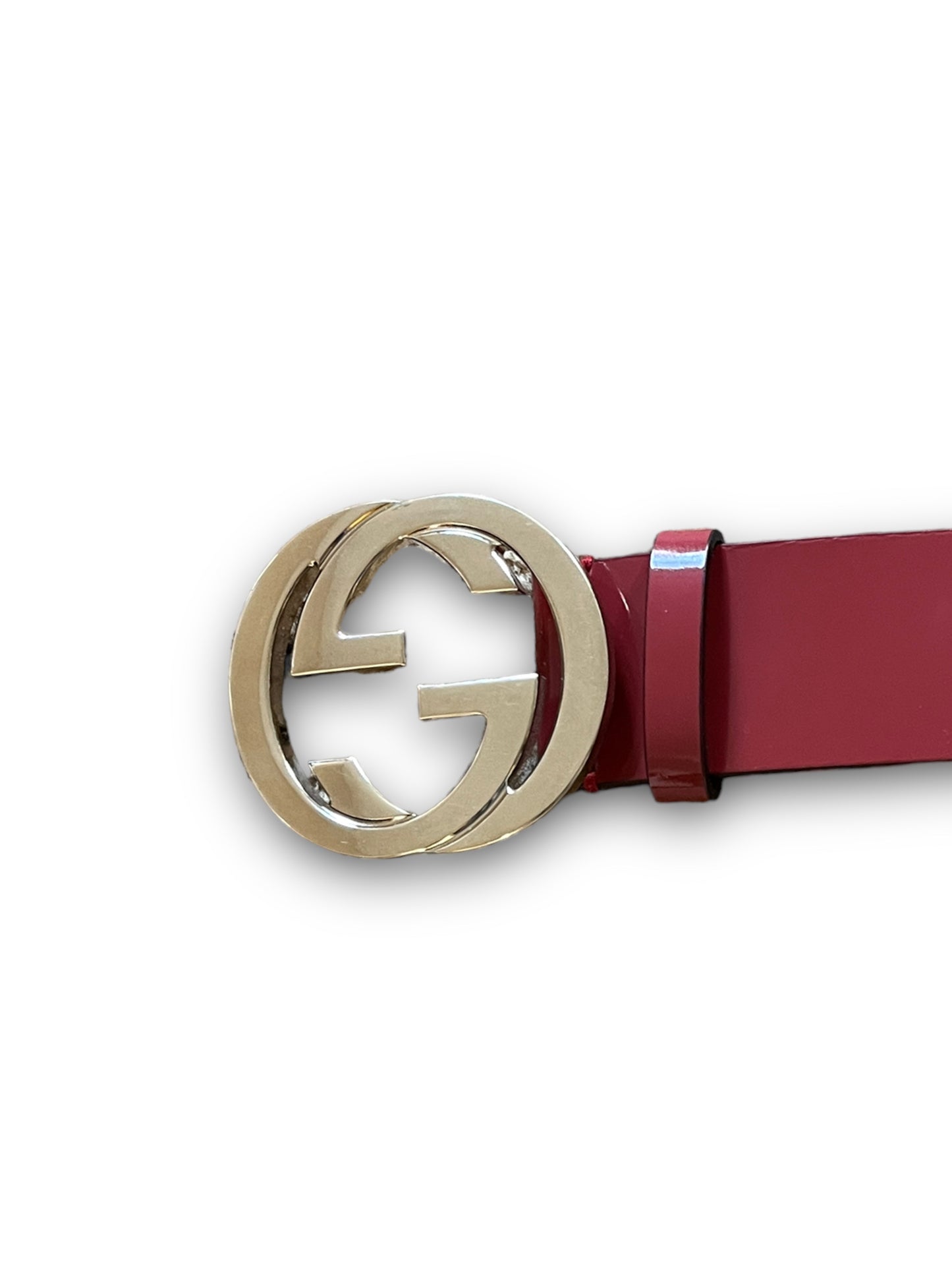 GUCCI RED PATENT LEATHER BELT