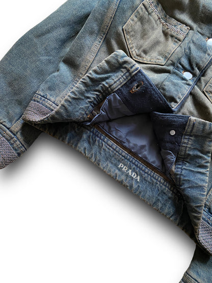 PRADA FADED WASH HEAVY DENIM MAILS JACKET (S-M)