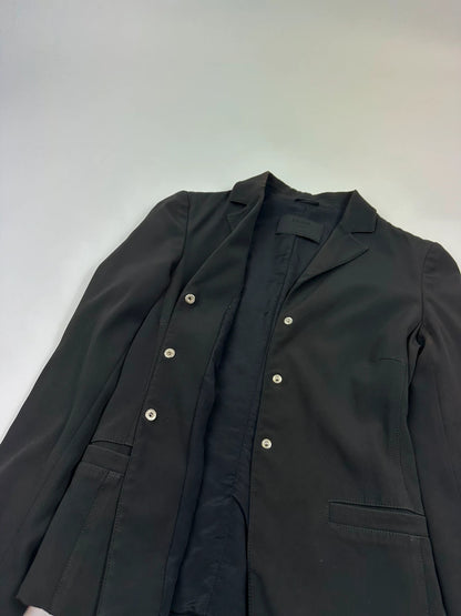 Prada black blazer jacket, 1998 collection, minimalist design, subtle wear, size 40IT.