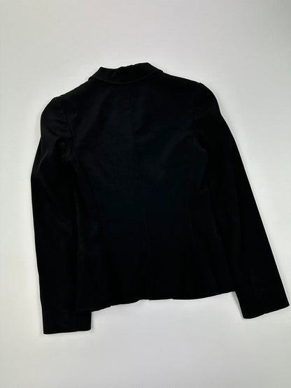 Prada black blazer jacket, 1998 collection, minimalist design, subtle wear, size 40IT.