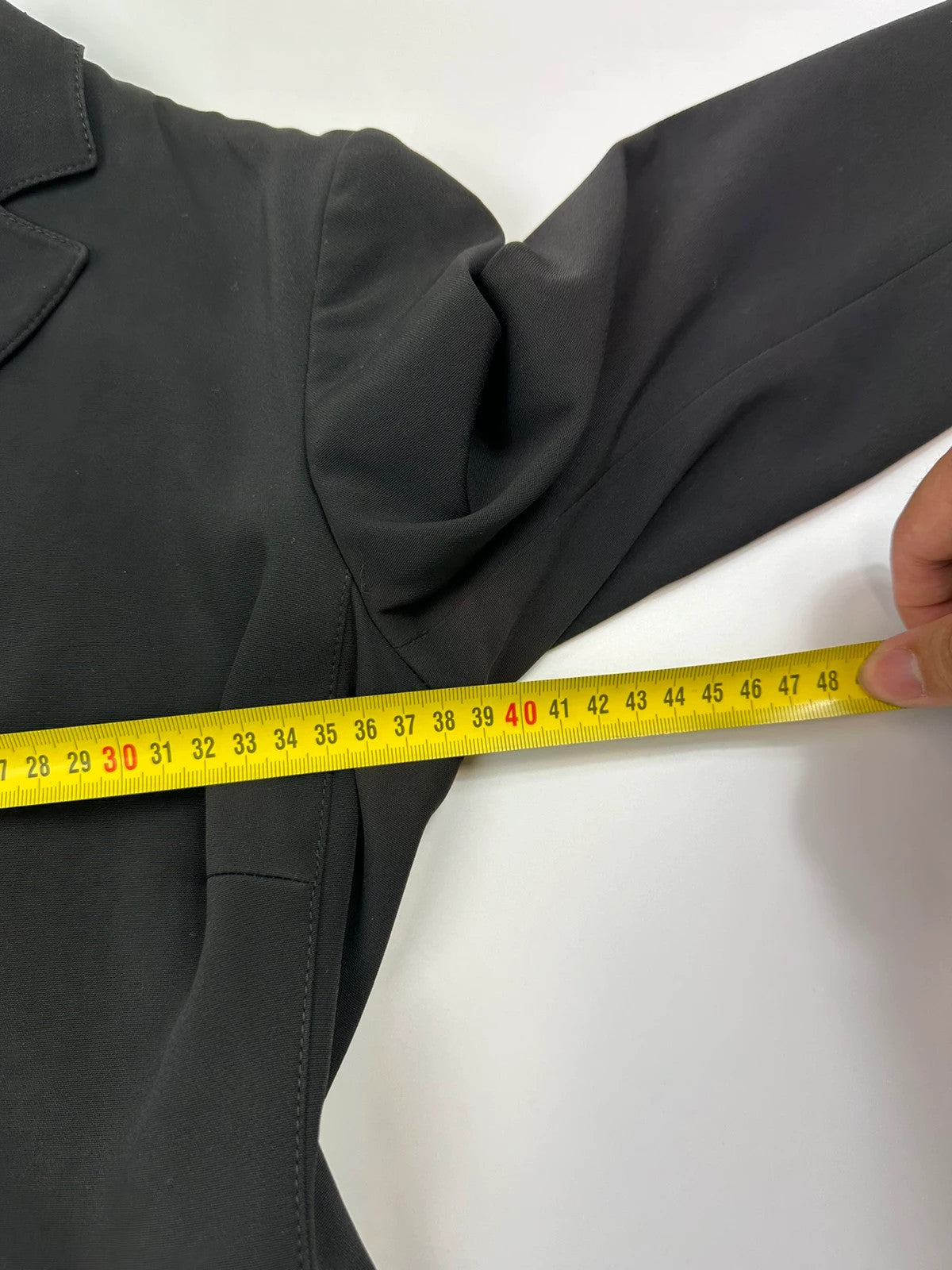 Prada black blazer jacket, 1998 collection, minimalist design, subtle wear, size 40IT.