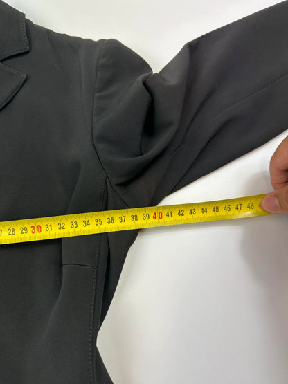 Prada black blazer jacket, 1998 collection, minimalist design, subtle wear, size 40IT.