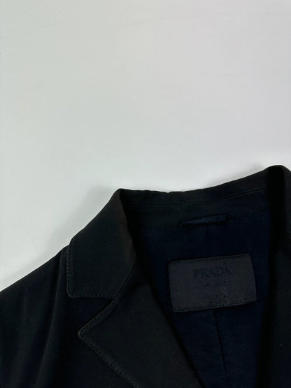 Prada black blazer jacket, 1998 collection, minimalist design, subtle wear, size 40IT.