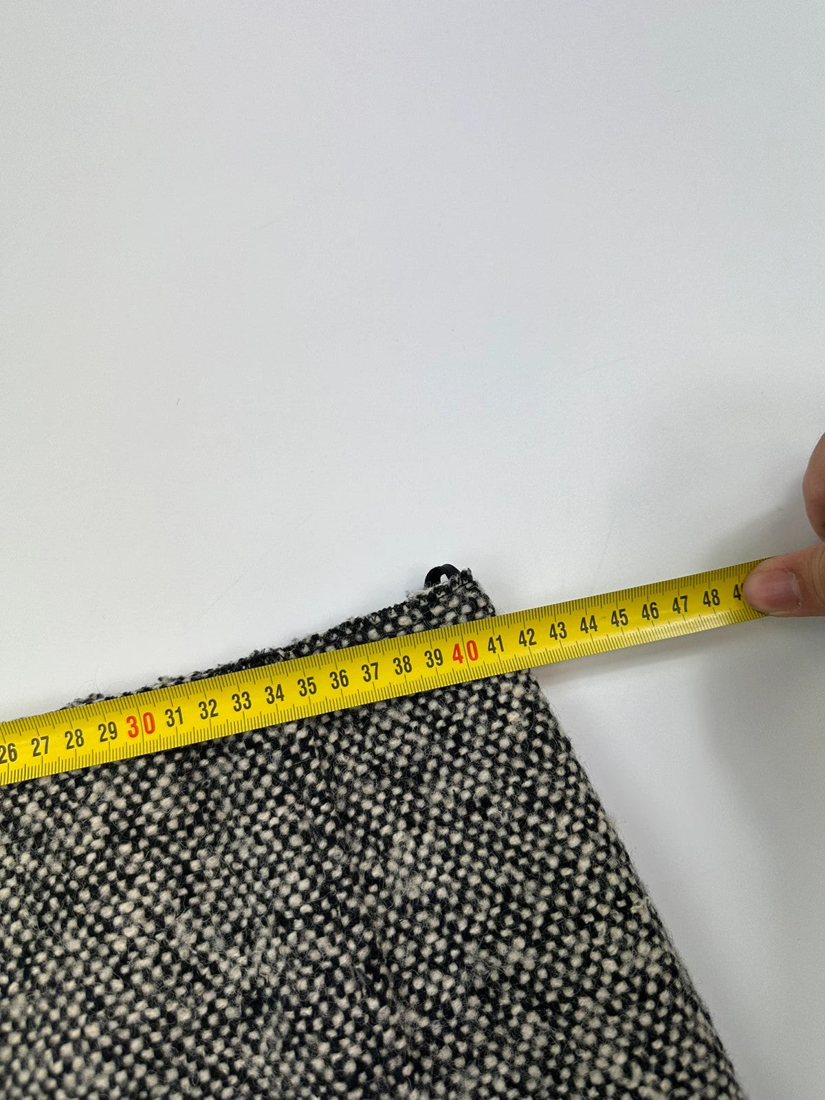 Miu Miu grey tweed skirt with strass spikes and nail details, size 44IT.
