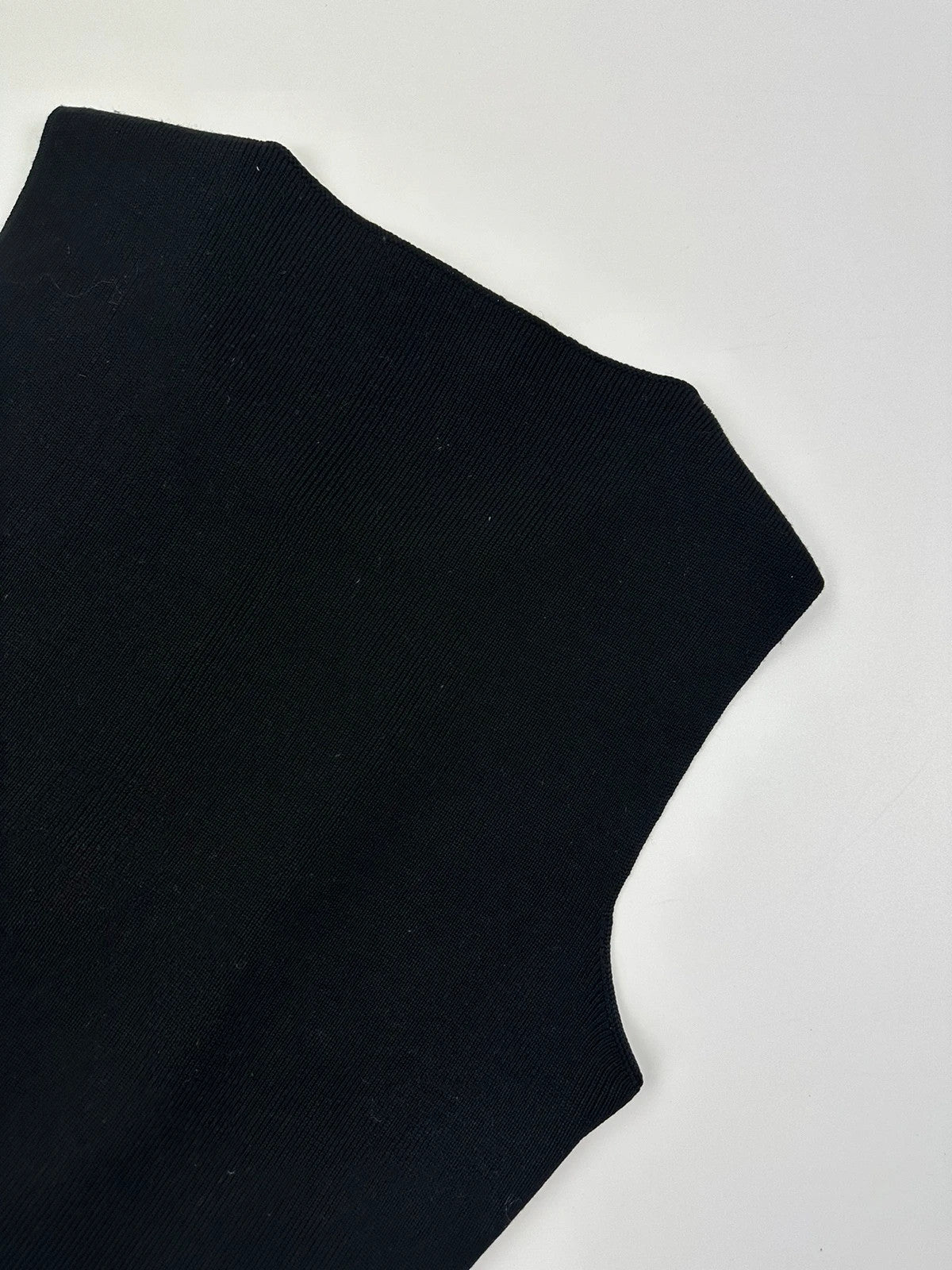 Prada black wool fur tank top, minimalist design, vintage 1999 collection.