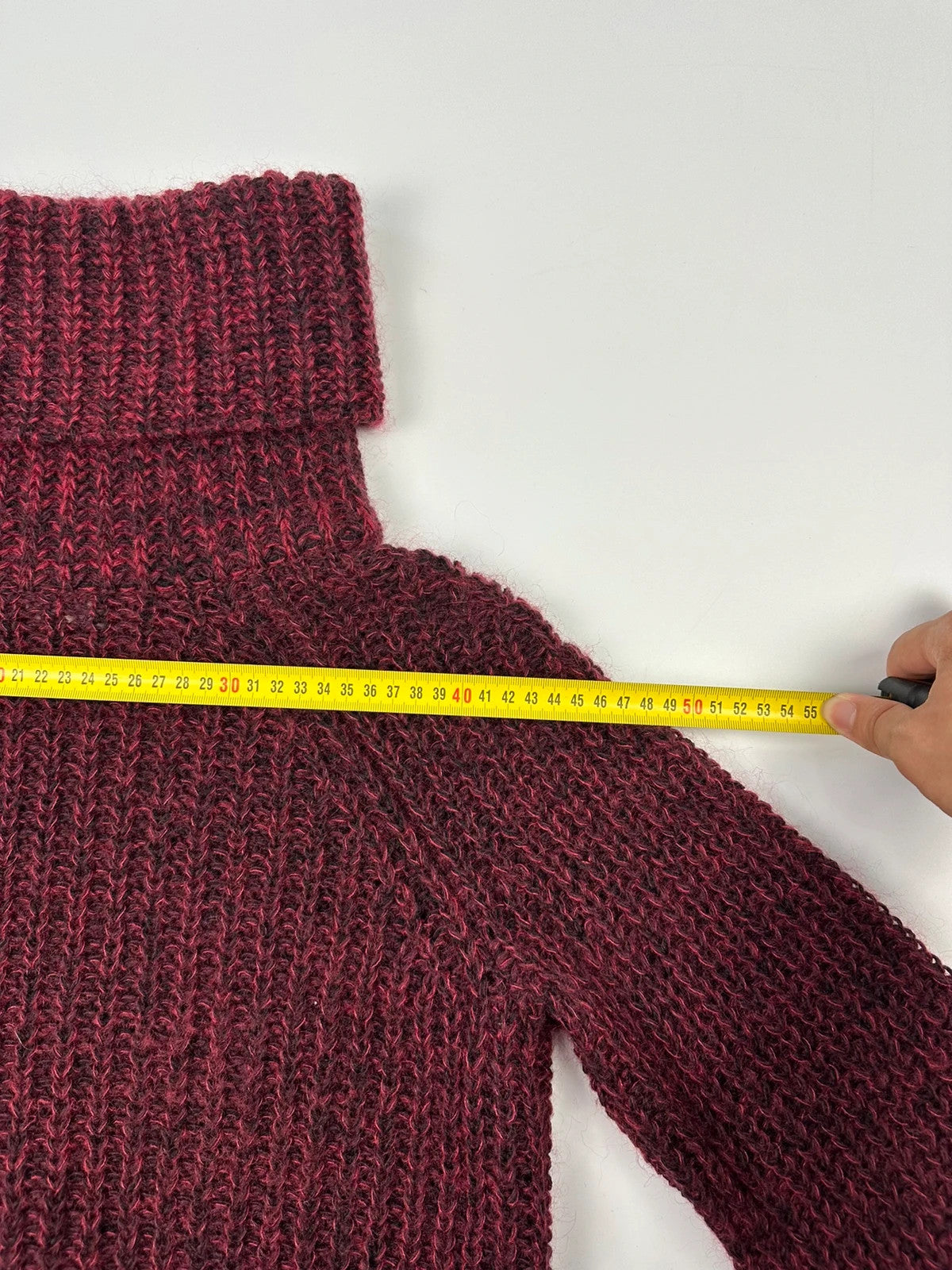 JUNYA WATANABE burgundy purple turtleneck knit sweater, soft mohair blend, vintage design.