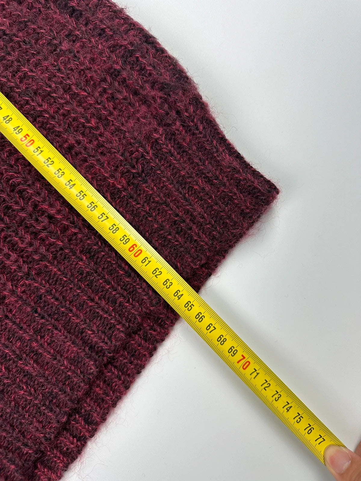 JUNYA WATANABE burgundy purple turtleneck knit sweater, soft mohair blend, vintage design.
