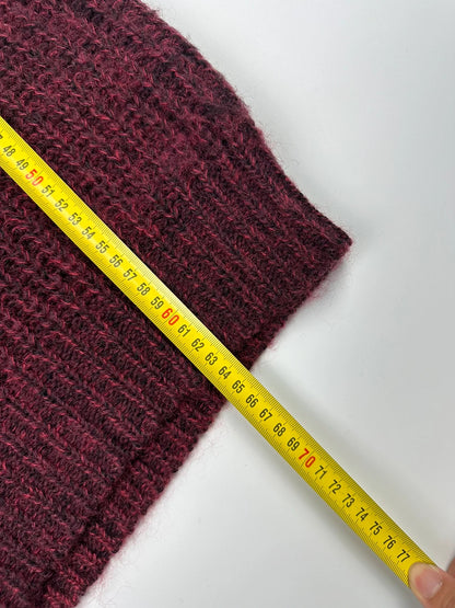 JUNYA WATANABE burgundy purple turtleneck knit sweater, soft mohair blend, vintage design.
