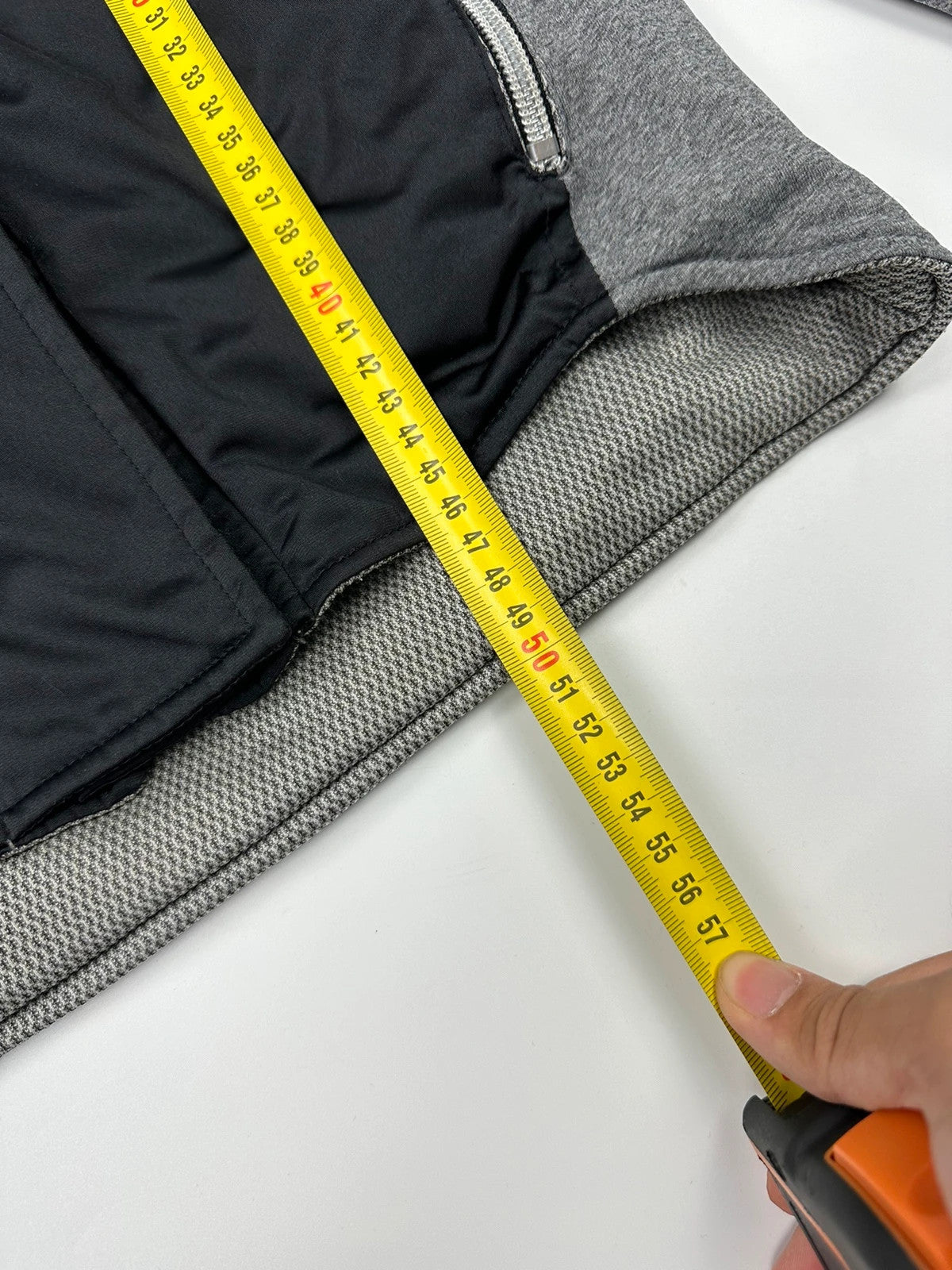 Marithé François Girbaud 80s puffy hooded jacket black and grey with logo details.
