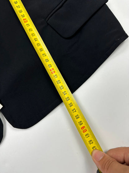Marithé François Girbaud black fitted jacket with subtle logo detail and sleek design.