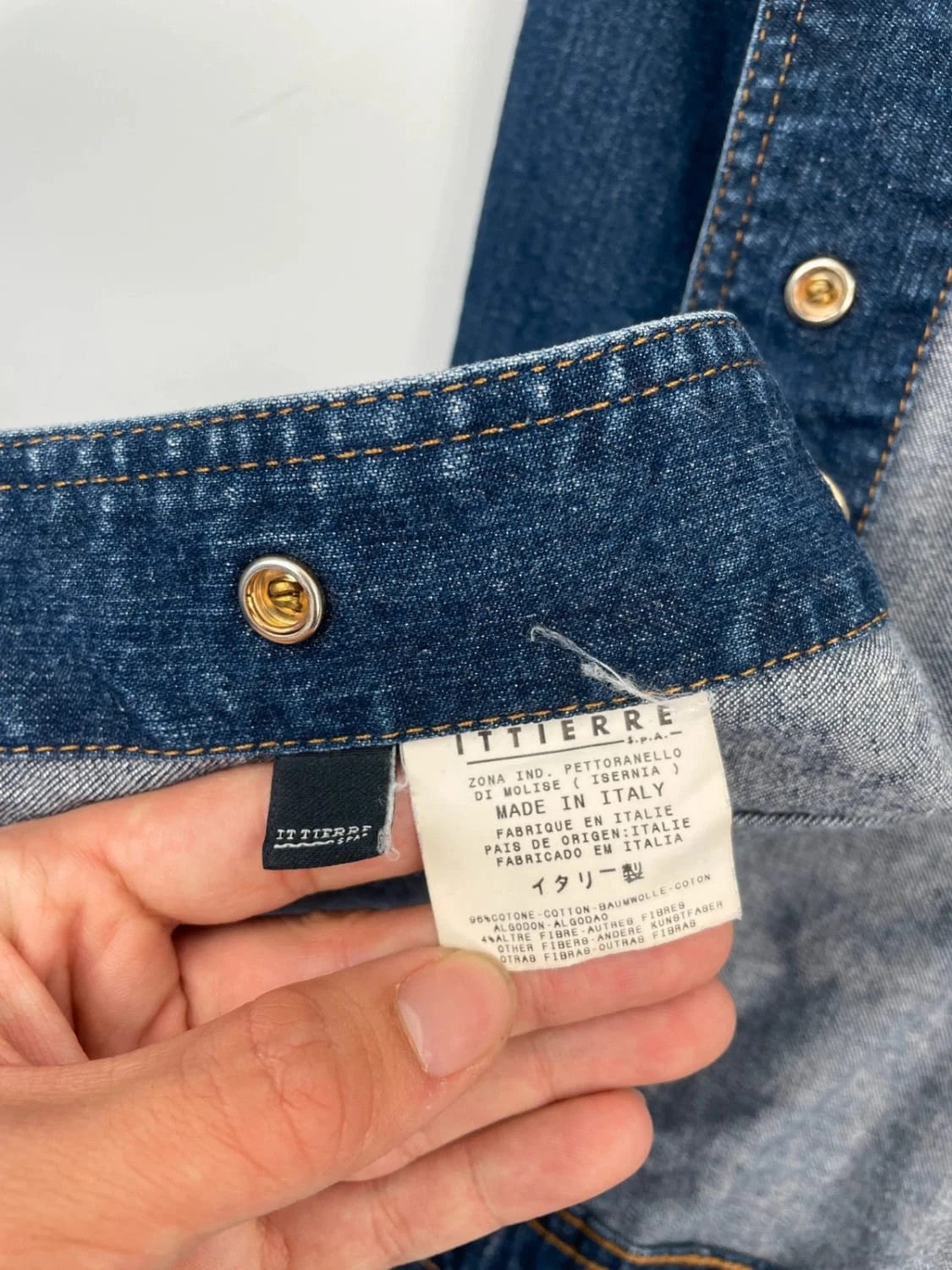 Dolce & Gabbana blue denim jacket with logo detail and vintage 2000s style.