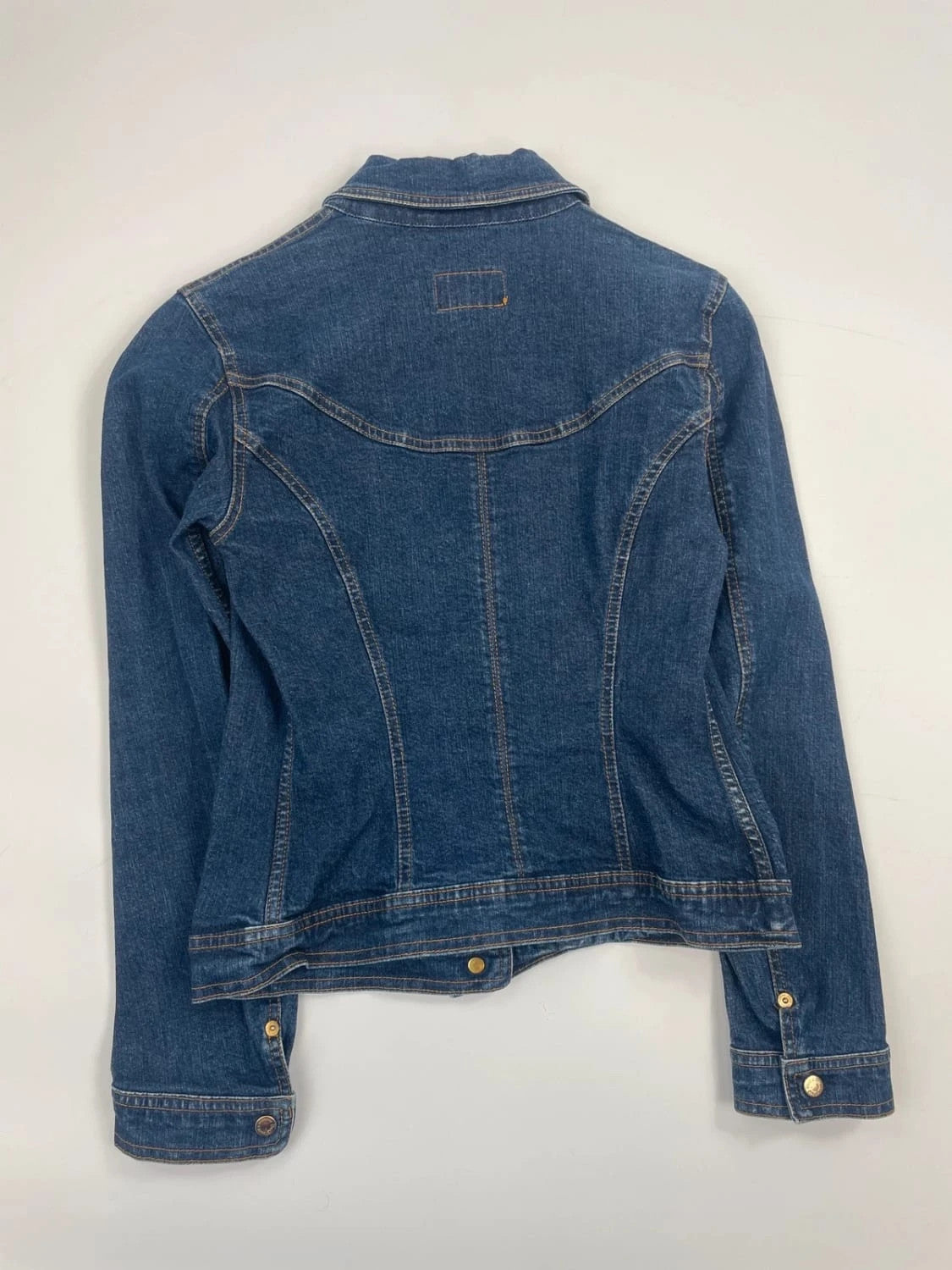 Dolce & Gabbana blue denim jacket with logo detail and vintage 2000s style.