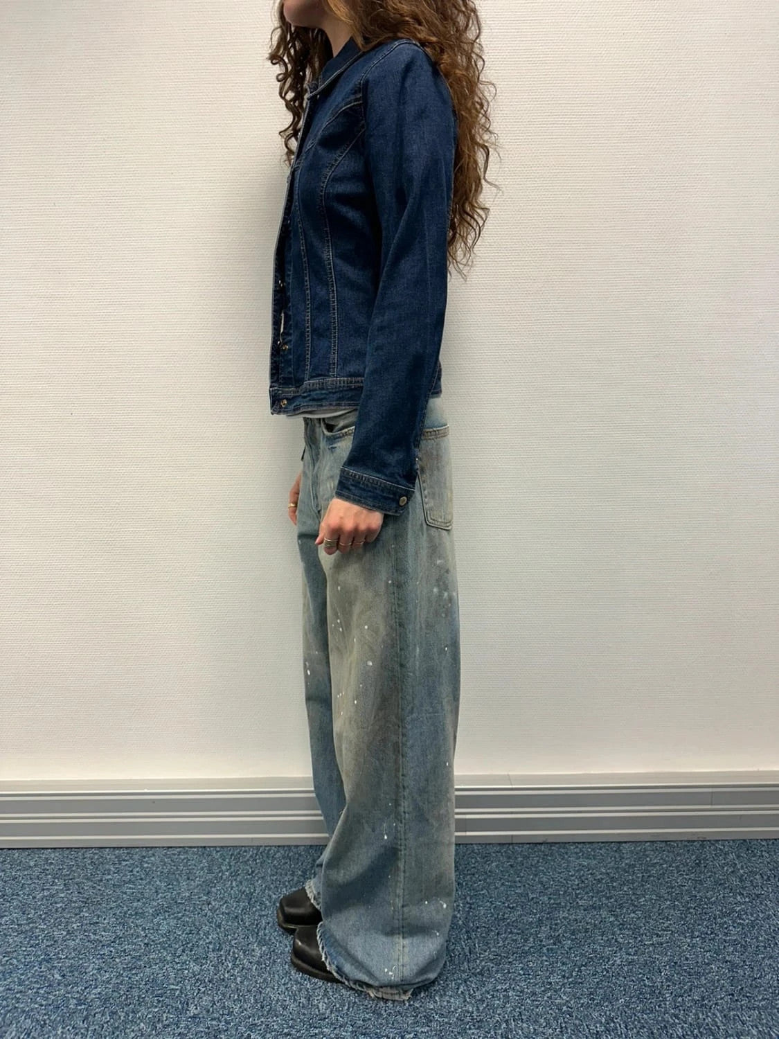Dolce & Gabbana blue denim jacket with logo detail and vintage 2000s style.