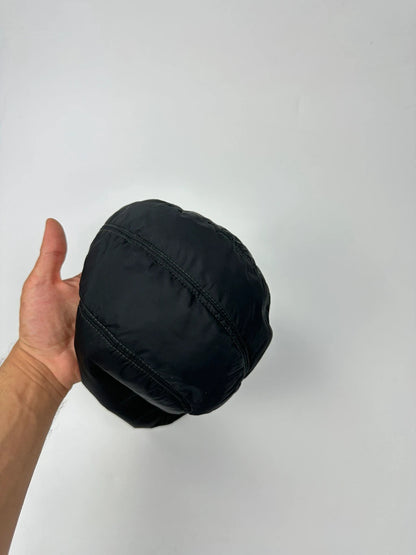 Prada black balaclava nylon material with logo detail from FW99 collection.
