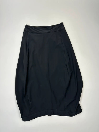 Marithé Francois Girbaud black mini skirt with double zip detail at the back.