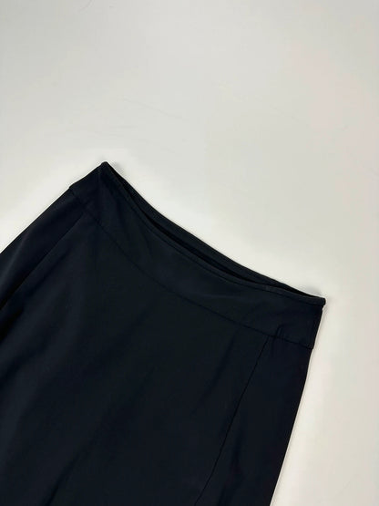Marithé Francois Girbaud black mini skirt with double zip detail at the back.
