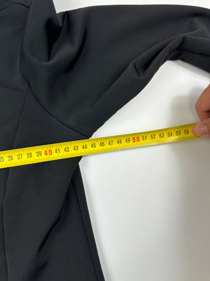 Marithé Francois Girbaud black lycra shirt jacket with minimalist design and vintage style.