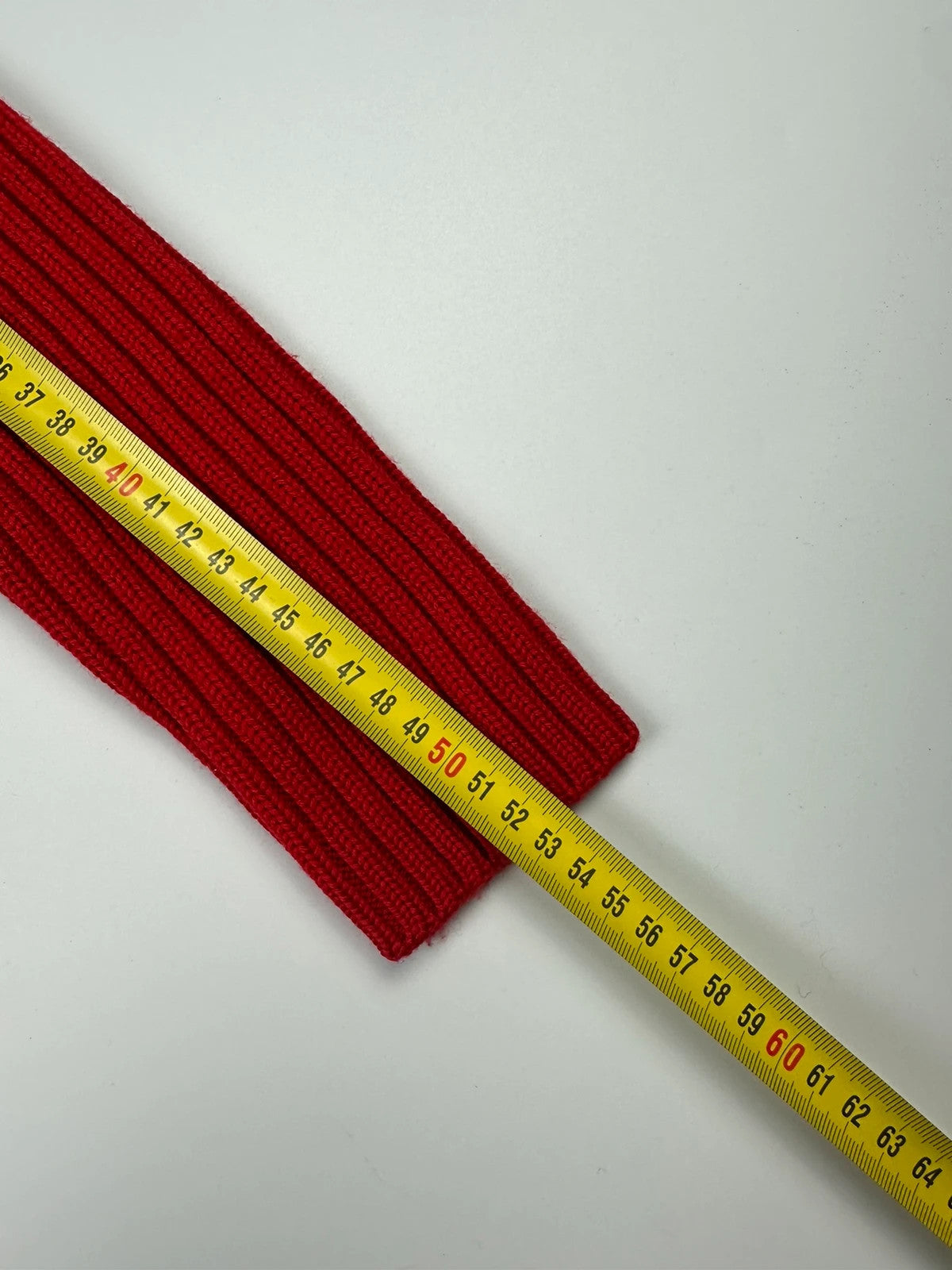 Prada red ribbed wool turtleneck sweater with high neck and Sport collection details.