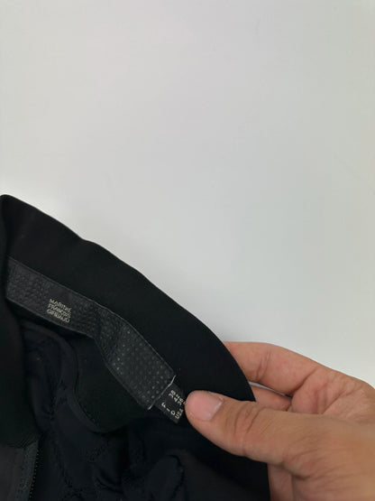 Marithé François Girbaud black fitted jacket with 2000s embroidery and minimalist design.