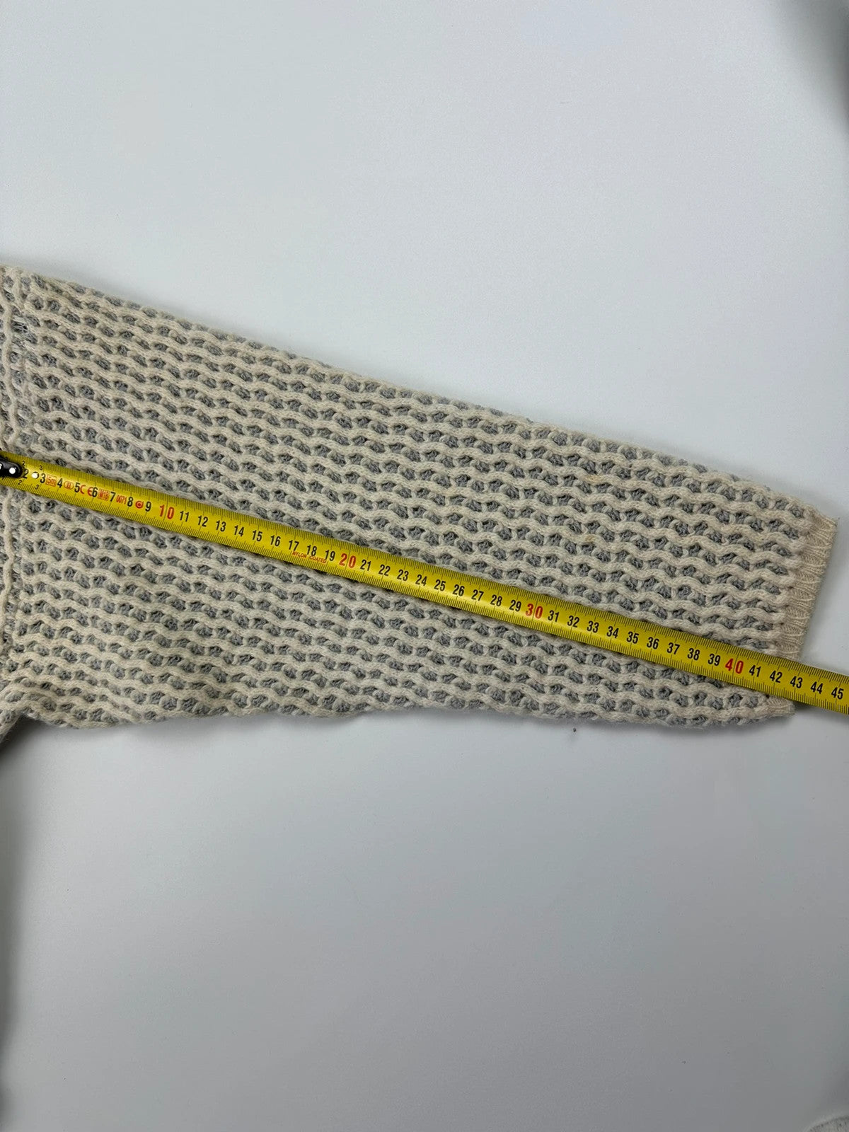 Marithé François Girbaud cream grey turtleneck sweater textured mesh double knit with adjustable ties.
