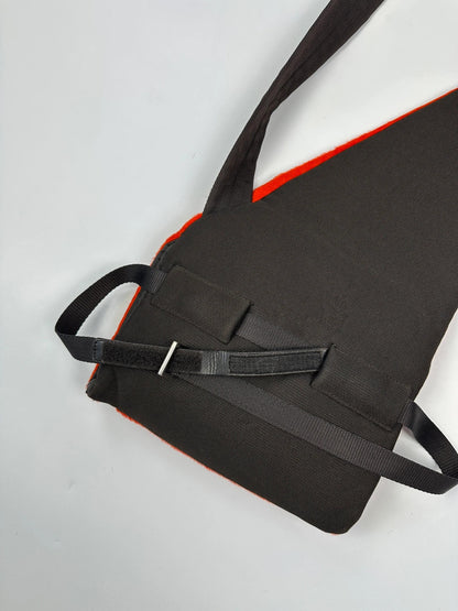 Prada orange fur crossbody sling bag with logo detail from FW99 collection.