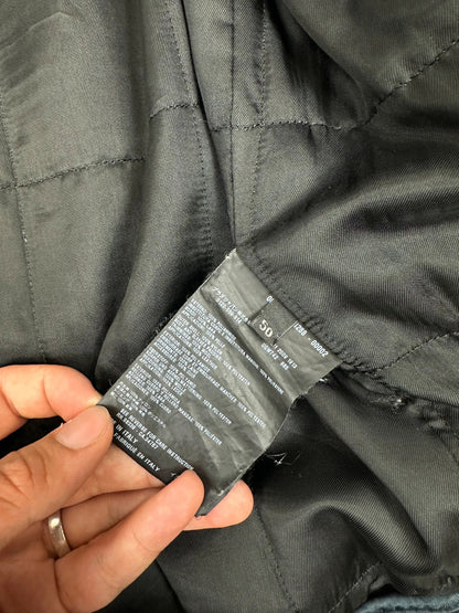 Prada black bomber jacket with leather details and hidden hood from FW2009 collection.