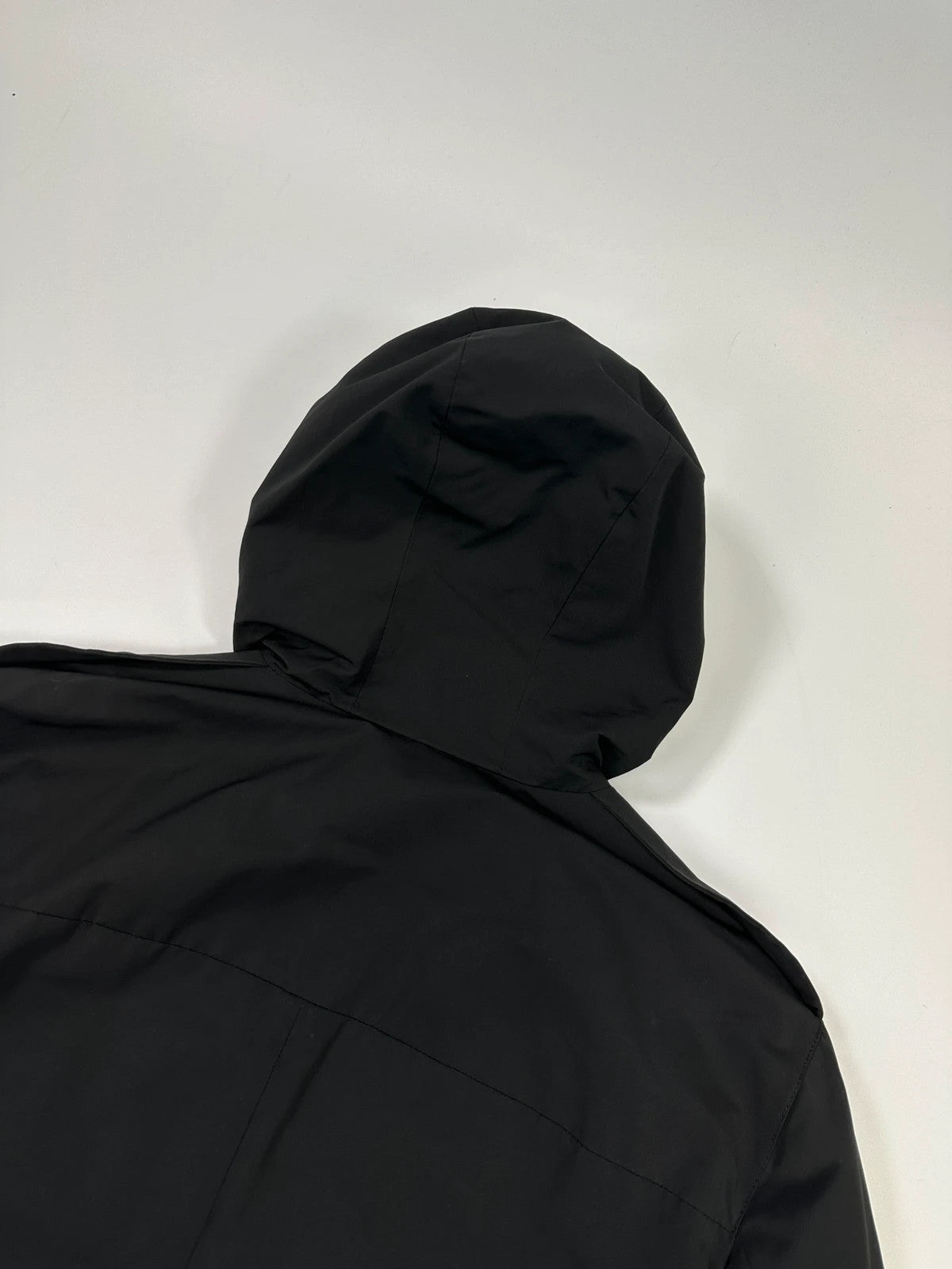 Prada black nylon hooded jacket with logo detail from FW2007 collection.