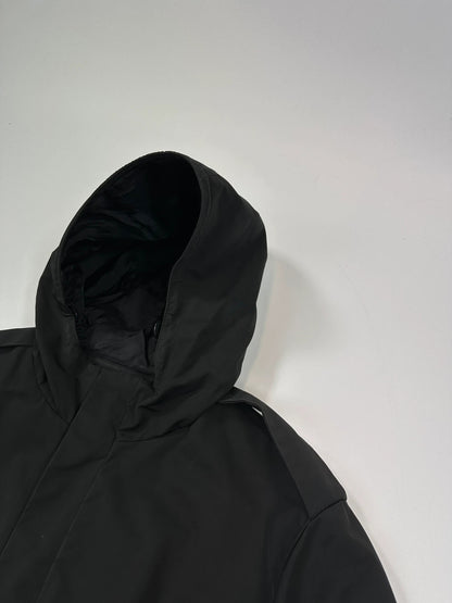 Prada black nylon hooded jacket with logo detail from FW2007 collection.