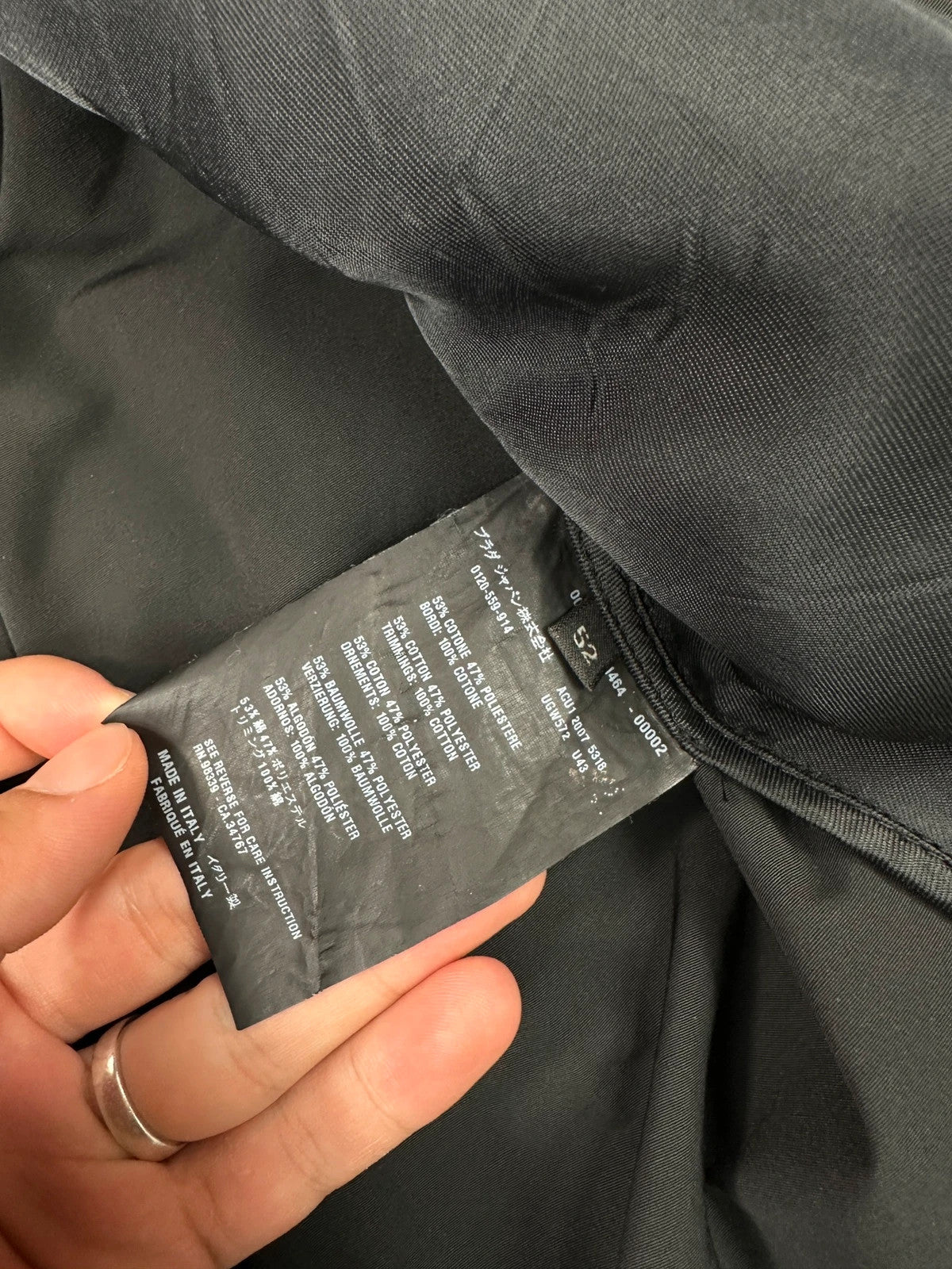 Prada black nylon hooded jacket with logo detail from FW2007 collection.