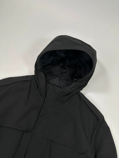 Prada black nylon hooded jacket with logo detail from FW2007 collection.