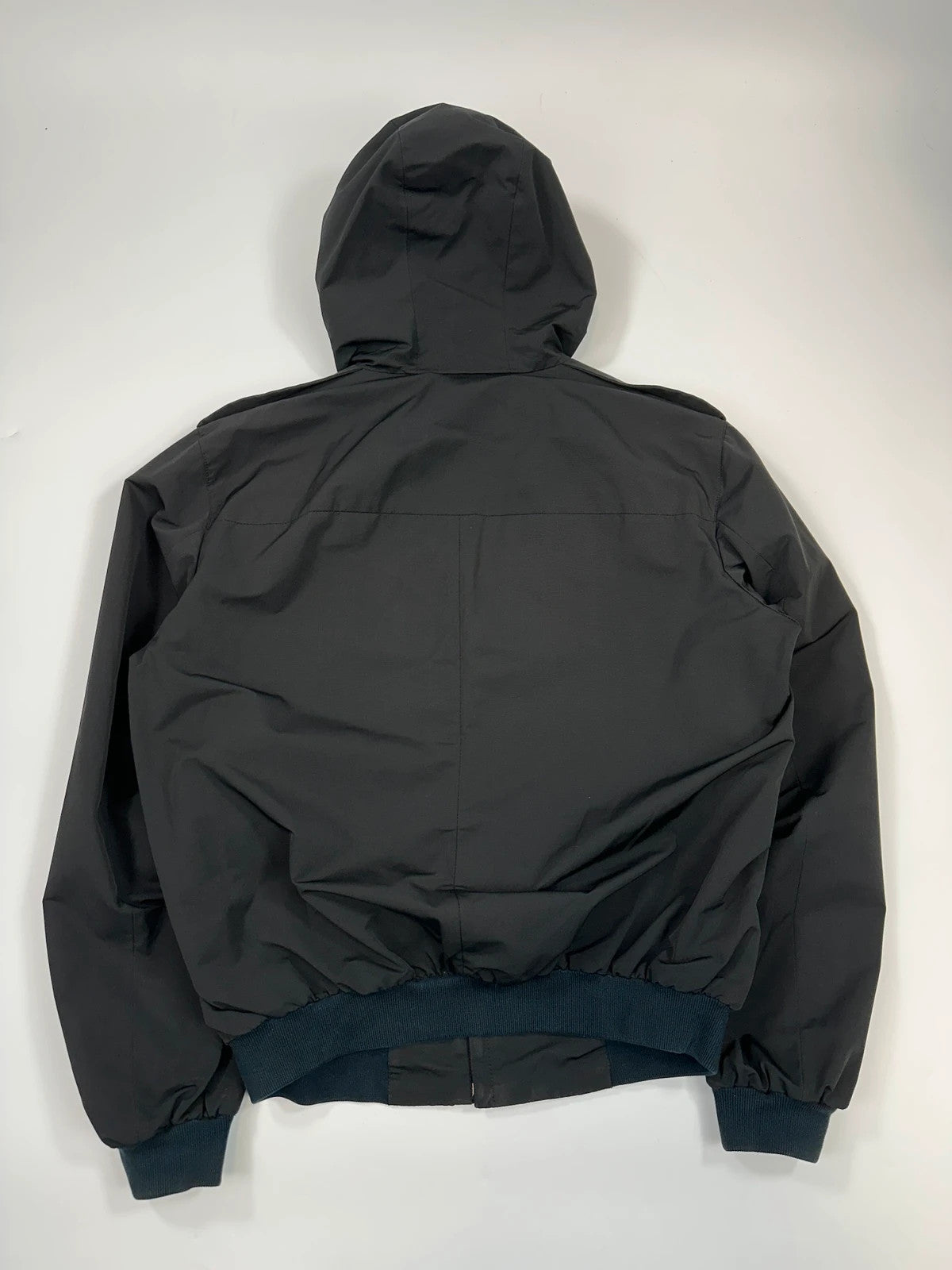Prada black nylon hooded jacket with logo detail from FW2007 collection.