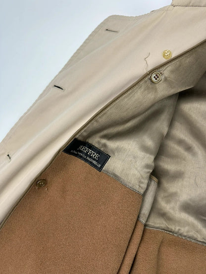 Burberrys beige trench coat jacket double breasted with removable lining and classic logo.