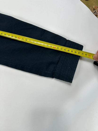 Marithé Francois Girbaud navy multi-pocket jacket adjustable fit packable design.